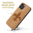 thumbnail image 3 of Case Yard Wooden Case Outside Soft TPU Silicone, Slim Fit Shockproof Wood Protective Phone Cover for Girls Boys Men and Women, Supports Wireless Charging French Tip Design case for iPhone-12-Pro-Max, 3 of 7