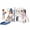 Blue Gray, variant on DKMOCO 9 in 1 Toddler Slide Set, Baby Slide for Kids 1-3 with LED Lights, Drawing Board and Building Blocks Board, Indoor Outdoor Playset Playground, White Gray