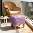 thumbnail image 4 of SCRAWLGOD Unicorn Cloud Print Pink Violet Footstool Slipcover, Washable Foot Rest Cushion Non Slip Square Slipcover for Ottoman with Elastic Buttom for Living Room, 4 of 7