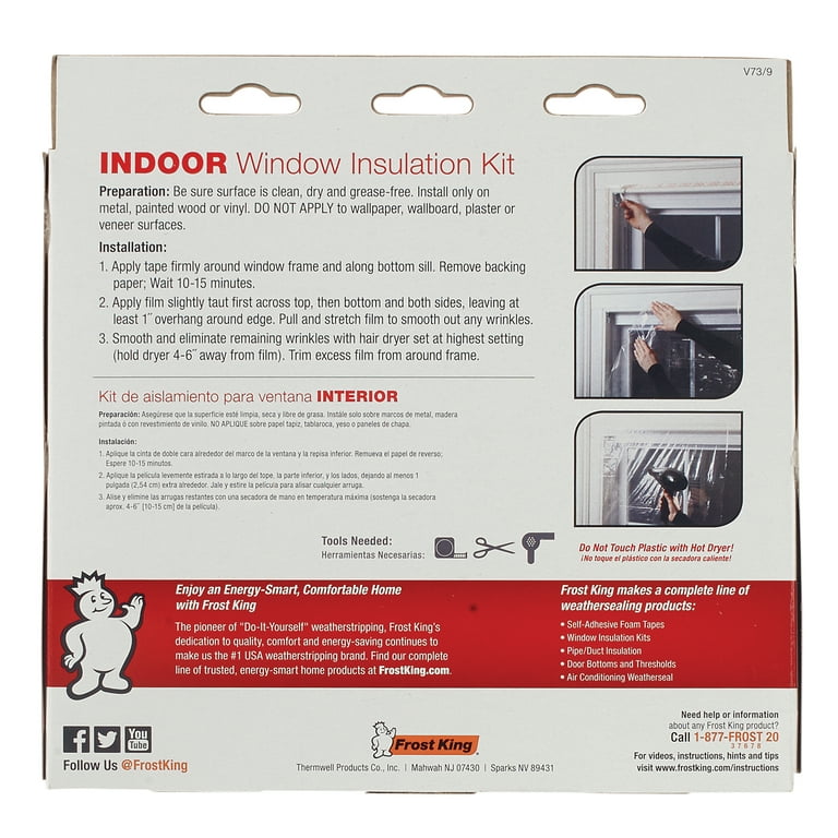 Frost King Indoor Window Insulation Kit, Plastic Shrink Film