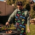 thumbnail image 4 of Multicolor Controllers Games Text Black Apron-Garden Aprons for Women with Pockets-Cotton Linen Waterproof Kitchen Cooking Gardening Aprons Adjustable for Kitchen,Cooking,BBQ and Salon 33x27 Inch, 4 of 7