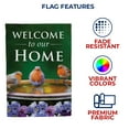 thumbnail image 4 of America Forever Welcome Spring Home House Flag 28 x 40 inches Double Sided Summer Bird, Vibrant, Colorful Flower - Seasonal Yard Lawn Outdoor Decorative Spring Birds House Flag, 4 of 4