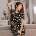 thumbnail image 3 of Fotbe Basketball Bata de Dormir para Mujer con Estampado, Camisón de Algodón de Manga Corta, Ropa de Dormir Casual, 3 of 6