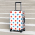 thumbnail image 3 of Wukai Red Blue Polka Dots Elastic Luggage Cover: Personalized Protection for Your Suitcase - Fits 19~29-inch, Washable & Durable Travel Companion-Small, 3 of 8