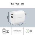 thumbnail image 3 of Liquipel Powertek Corduroy 20W Combo Wall Charger - White, 3 of 7