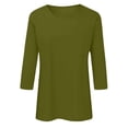 thumbnail image 4 of Towmus Women's Casual 3/4 Sleeve T-Shirts Round Neck Graphic Printed Tunic Tops Basic Tees Blouses, 4 of 5