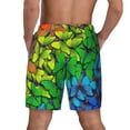 thumbnail image 2 of Lsque Mens Swim Trunks Rainbow Butterflies Pattern - Bathing Suit Compression Liner - Beach Swim Shorts Swimwear - (S-3XL) - Stretch Quick Dry -3X-Large, 2 of 9