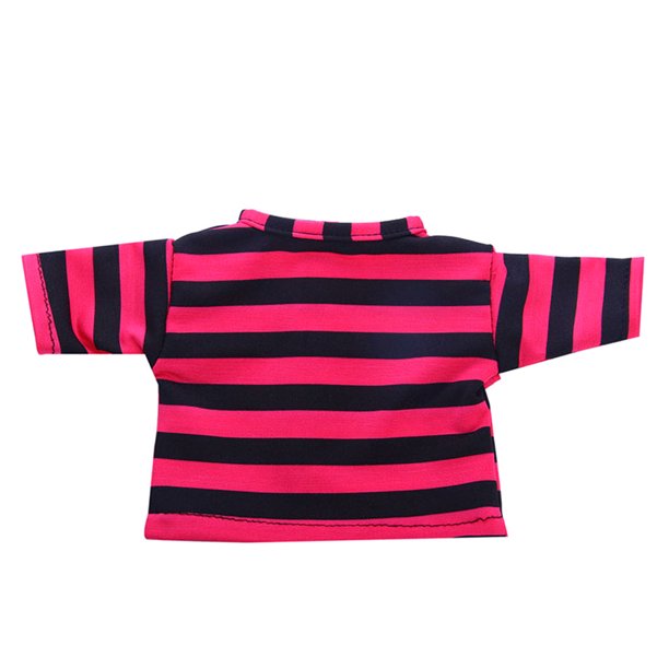 Ropa para muñecas Sunnimix Disfraz Camiseta a rayas Rosa roja 18 pulgadas