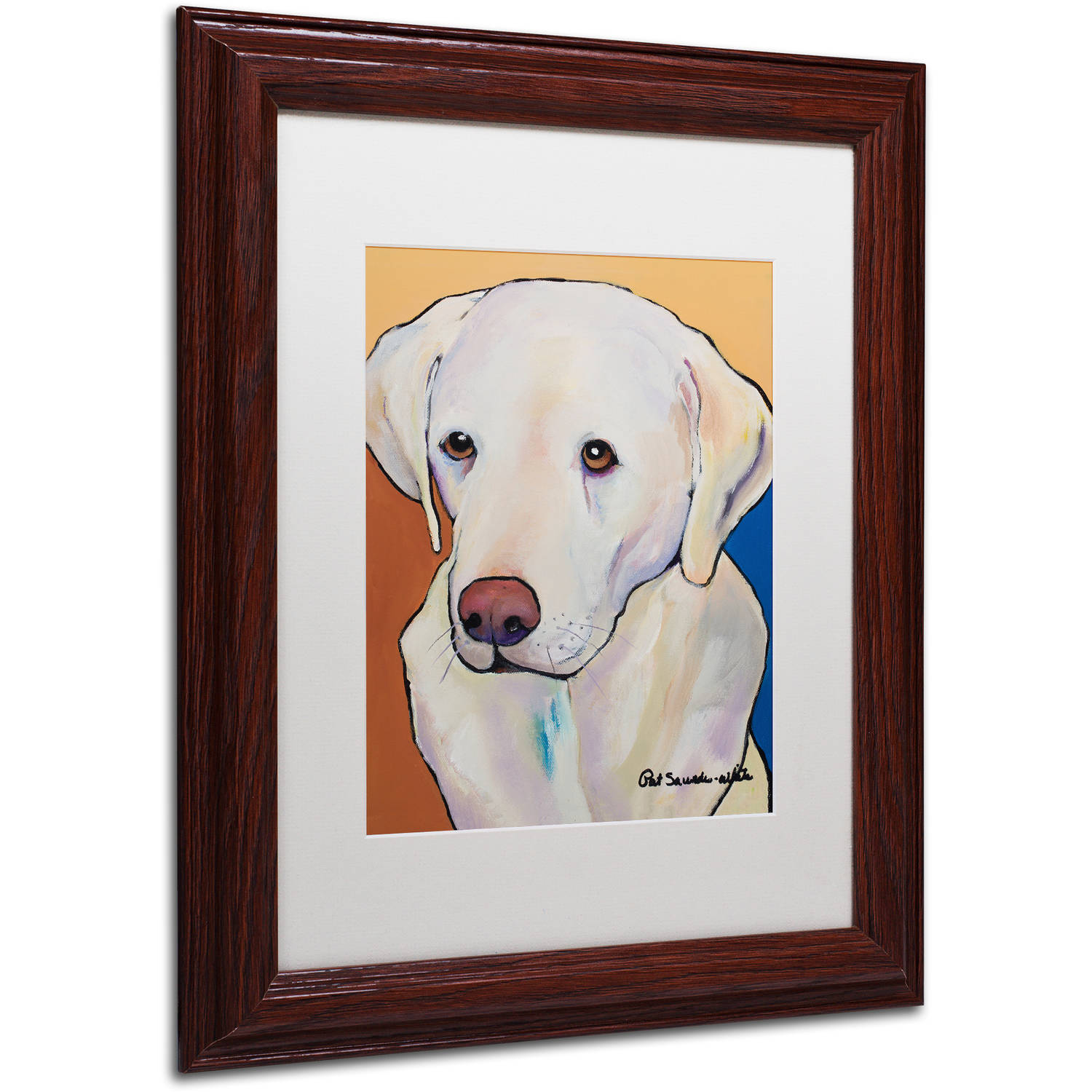 Trademark Fine Art "Millie Large" Canvas Art by Pat Saunders-White, White Matte, Wood Frame