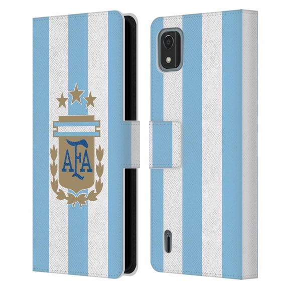 Head Case Designs Officially Licensed Argentina National Football Team 2024/25 Crest Kit Home Leather Wallet Case Compatible with Nokia C2 2nd Edition