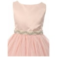 thumbnail image 3 of Little Girls Dress Satin Pearl Rhinestones Tulle Pageant Party Flower Girl Dress Blush Size 6  (K64K43), 3 of 4