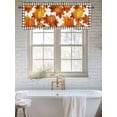 thumbnail image 6 of Fall Pumpkin Valances for Windows Maple Leaf Black White Buffalo Plaid Thanksgiving Kitchen Valance Curtain Rod Pocket Small Curtains for Cafe Bathroom Laundry Basement 42" x 12", 6 of 8