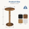thumbnail image 2 of Gianna Round Side Table - Solid Wood Leg Small Drink Table for Living Room Bedroom Office,Brown, 2 of 7