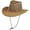Khaki, variant on Unisex Cowboy Hat with Rhinestone Fringe, Wide Brim Sun Protection Cap