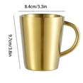 thumbnail image 2 of With Handle Kitchen Accesssories Double Wall Mug Kitchen Drinkware Coffee Mug Water Mugs Beer Cup Cup GOLD, 2 of 8