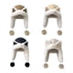 thumbnail image 3 of Gorro de invierno Qarigey con orejeras y pompones para mujer color beige, 3 of 6