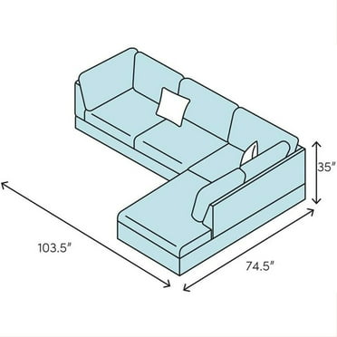 Austin 104"Wide 3-Pieces Sectional Sofa Set,Grey(09516) Right Facing