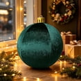 thumbnail image 5 of Clearance Large Velvet Christmas Ornament Ball, 24 Inch Inflatable PVC Xmas Decoration Ball with Gold Cap, Oversized Holiday Decor for Christmas Indoor Outdoor Party Display, 5 of 6