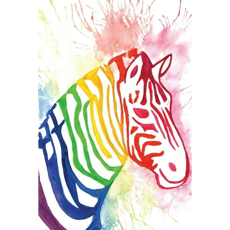 Zebra Journal - Rainbow Zebra Journal: 100 Page 6 X 9 Ruled Notebook (Paperback)