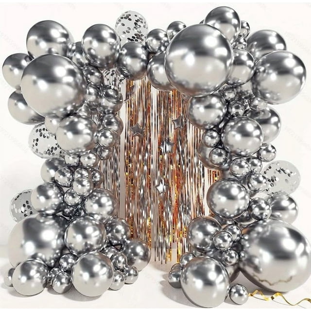 Balloon Arch Kit, 110 Pcs, Balloons for Balloon Garland or Balloon Arch as Party Decorations(Silver)