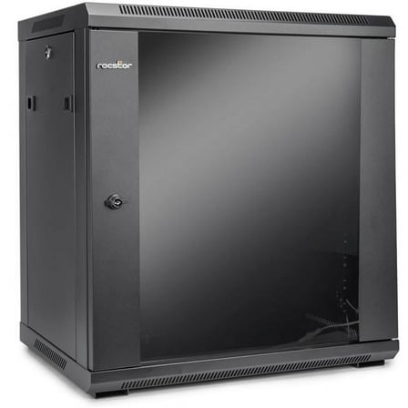 Rocstor Y10E003B1 SolidRack 12U Wall Rack Enclosure - Black