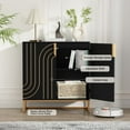 thumbnail image 2 of HLR 31.7" Kitchen Wood Accent Cabinet with 2 Doors, Buffet Sideboard  with Storage for Dining Room, Black, 2 of 7