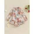 thumbnail image 2 of Suealasg Kids Girls Summer One Piece Swimsuits 1T 2T 3T 4T 5T 6T Little Girls Long Sleeve Ruffle Floral Print Zip-up Swimwear Child Girls Rash Guards Beach Bathing Suit 1-6T, 2 of 9