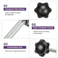 thumbnail image 4 of Uxcell 4Pack Clamping Screw Knob, M8 x 20mm Hex Shaped Star Knob for Umbrella Base Mechanical Furniture, 32mm Dia, 4 of 6