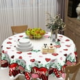 thumbnail image 5 of Valentines Day Round Tablecloth 70 Inch Red and Pink Hearts Eucalyptus Circle Table Cloth Valentine Holiday Table Cover for Party Kitchen Dinner Home Decor, 5 of 7