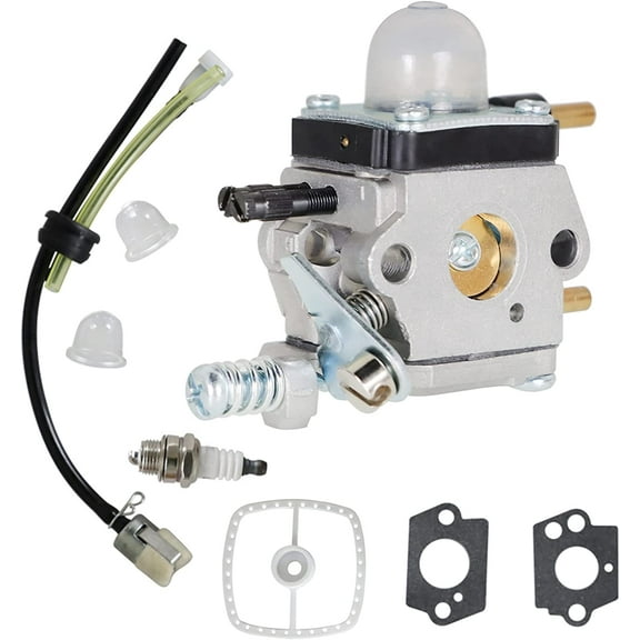 waltyotur C1U-K82 C1U-K54 C1U-K54A Carburetor with Fuel Line Kit Replacement for Mantis Tiller Cultivator TC-210 TC-210i TC-2100 SV-6 SV-5H/2 SV-5C SV-4B LHD-1700 HC-1500 for 12520013123