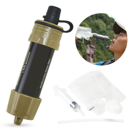 Outdoor Water Filter Straw Water Filtration System Water Purifier for Emergency Preparedness Camping Traveling (Best Water Filter System For Backpacking)