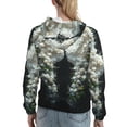 thumbnail image 7 of Kdxio Floral Angelic White Wings Print Womens Oversized Hoodies Sweatshirts Hooded Pullover Tops Sweaters Casual-Large, 7 of 7
