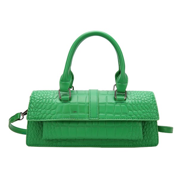 Bolso bandolera casual Bolso Monederos Mujer Gran capacidad PU Verde sólido