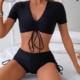 thumbnail image 4 of Trajes de baño tankini para mujer Traje de baño de moda para mujer Pantalones cortos Traje de baño de color sólido Traje de baño de dos piezas para mujer, 4 of 8