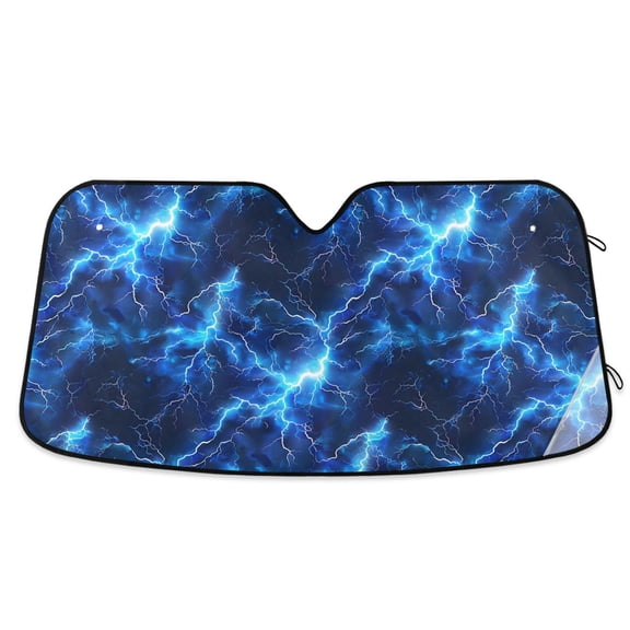 ALAZA Blue Lightning Pattern Car Windshield Sun Shade Foldable UV Ray Sunshade Visor Protector 55 x 27.6in