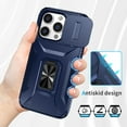 thumbnail image 5 of Allytech Shockproof Back Case for Apple iPhone 15 Pro, Military Grade Protective With Ring Holder Stand Compatible with Car Mount Anti-slip Hybrid Rugged Bumper Phone Cover for Men Boys -Blue, 5 of 8