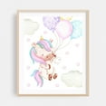 thumbnail image 2 of Magic Unicorn, Balloons, Stars, Clouds, Girl Nursery - Illustration Watercolor Whimsical Pastel Fantasy Stars Unframed Wall Art Print 9 x 12 inches, 2 of 13