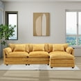 thumbnail image 3 of MOONMISS Modern Large Fabric L-Shaped Sofa Chenille Fabric, Movable Pedestal, Removable Armrests, Oversized 7-Seater Sofa, 3 of 5