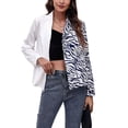 thumbnail image 3 of Women Blouse Blazer, Color Blocking Casual Comfortable Polyester Women Shirt Blouse  For Work For Women For Autumn ANGGREK Estampado de cebra M, 3 of 6