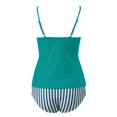 thumbnail image 5 of Swimsuits Women Split Sling Striped Printed Bikini Knotted Fashion Set Blue Bathing Suits for Women S, 5 of 5