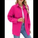 thumbnail image 1 of Camisas de Larga con Botones para Mujer, Blusas de Trabajo de Gran Tamaño con Cuello y Hombros Caídos, Blusa Holgada con Textura Rosa Roja S, 1 of 10