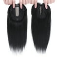 thumbnail image 3 of SEGO Clip in Hair Extensions Human Hair Toppers with Bangs 100% Real Human Hair for Thinning/Loss Hair Natural Black Hair Pieces, 3 of 9