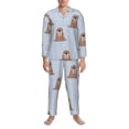 thumbnail image 3 of Balery Playful Walrus Wonders Pijama para Hombre de Dos Piezas con Manga Larga, Conjunto de Dormir y Descanso Suave con Bolsillos-Medium, 3 of 7