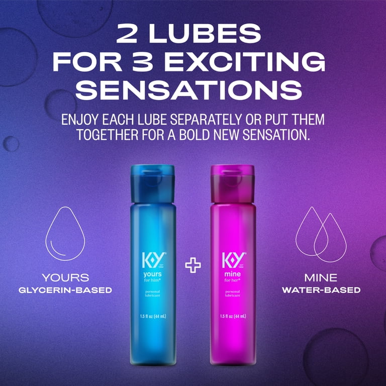 K-Y Yours + Mine Couples Personal Lubricant for Sexual Wellness, Water &  Glycerin Based, 2 x 1.5 fl oz