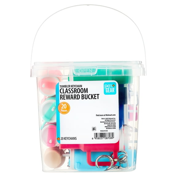 Pen+Gear Tumbler Keychains Classroom Reward Bucket, 20 Count