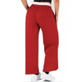 thumbnail image 4 of CQONEPT Women's Fleece Sweatpants High Waisted Drawstring Elastic Waist Pant Comfor Causal sports Trousers with Pockets Red S, 4 of 6