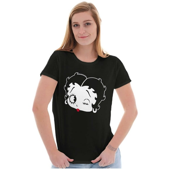 Classic Betty Boop Cartoon Head Wink Women's T Shirt Ladies Tee Brisco Brands S