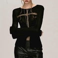 thumbnail image 2 of See Through Sexy Black Gothic Tshirts Y2k Aesthetic Cross Gauze Patchwork Women Tees Casual Grunge Harajuku T-shirt Femme, 2 of 4