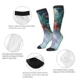 thumbnail image 3 of Fotbe Colorful Abstract Waves Calcetas Divertidas Estampadas para Hombre y Mujer, Calcetas de Algodón hasta la Rodilla para Caminar, Correr, Enfermería y Embarazo, 3 of 6