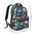 thumbnail image 2 of Zufioo Vehicles Cartoon with Funny Drivers,Animal Drivers Print Casual Student Backpack, Adjustable Shoulder Straps Multi-Function Multi-Pocket Sports Bag Travel Backpack, Unisex-One Size, 2 of 5